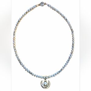 Hand Crafted Necklace Moon Pendant Necklace Pearl Sun Priestess Goddess